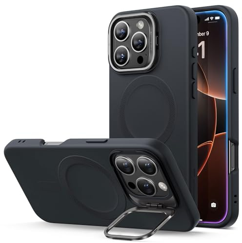 ESR for Phone 16 Pro Case, Compatible with MagSafe, Military-Grade Protective Case, Built-In Stash Stand Phone Case, Scratch-Resistant Back Cover, Classic Series, Black