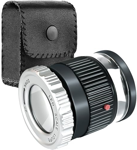 Joycabin 30 X lente d'ingrandimento per gioielleria, con illuminazione a LED, luce UV, lunghezza focale regolabile, lente d'ingrandimento per gioielli, gioielli, diamanti, francobolli, monete,