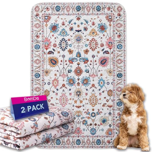 BomDa Tappeti Lavabili per Cani, 2 Pezzi Tappeti Assorbenti Riutilizzabili, Tappetino per Addestramento del Cane, Gatti, Conigli, Porcellini d'India, Antiscivolo (Pattern 3, 61x91.5)