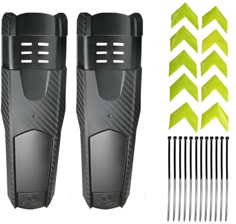 2 Pezzi Parafango Bici,29x9 cm Set parafango per Bicicletta Anteriore e Posteriore con 12 Fascette per Cavi,10 Adesivi Riflettenti,Paraspruzzi bicicletta,Parafanghi per Mountain Bike da 20-29 pollici