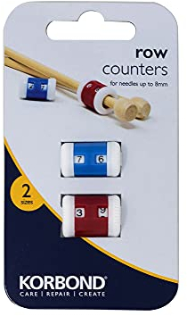 Korbond 2-Piece Row Counters in Different Sizes, Red, 8mm