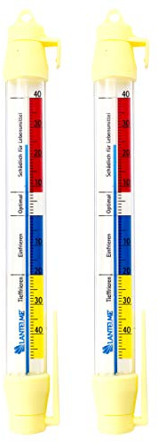Lantelme Lot de 2 Pièces 21 cm Thermomètre de réfrigérateur avec Les marqueurs pour Idéal tiefkühl et températures de Refroidissement pour Alimentaire 3252