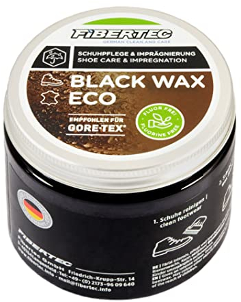 FIBERTEC Black Wax Eco Schuhcreme für schwarzes Leder, schwarz, 500ml