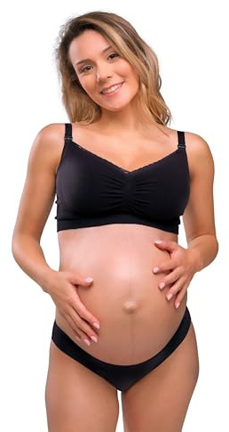 Carriwell Soutien-Gorge Bio de Grossesse et d’Allaitement sans Coutures Rembourré sans Armatures – Maintien et Mise en Forme optimaux, Respirant, Doux, avec Rallonge de Soutien-Gorge, Taille L