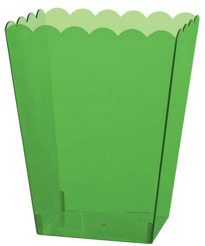 Contenitore Scatola scatolina POP CORN snack - Ciotola COPPA alzata in plastica VERDE semi TRASPARENTE - alzatina per caramelle, marshmallow, dolci ecc. - Addobbo, decorazione tavola torta, buffet