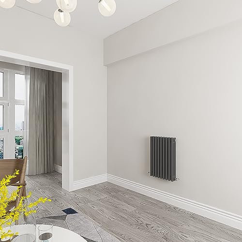 Acezanble∣Traditional 3 Column Radiator Horizontal Rads Cast Iron Style anthracite-600x425mm Centre Heating