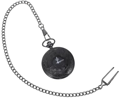 Hemobllo Vintage Taschenuhr, Retro Quarz Taschenuhr, römische Taschenuhr mit Kette, Antik Kettenuhr mit Arabischen Ziffern für Damen Herren Vater Opa Geburtstag Jahrestag