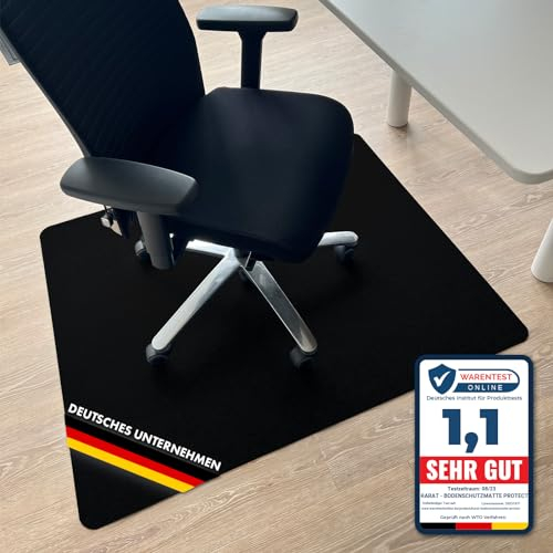 Floordirekt Bodenschutzmatte für Hartböden - farbige Bürostuhlunterlage Bodenmatte Stuhlunterlage aus Polypropylen - Stärke: 1,9 mm (75 x 120 cm, Schwarz)