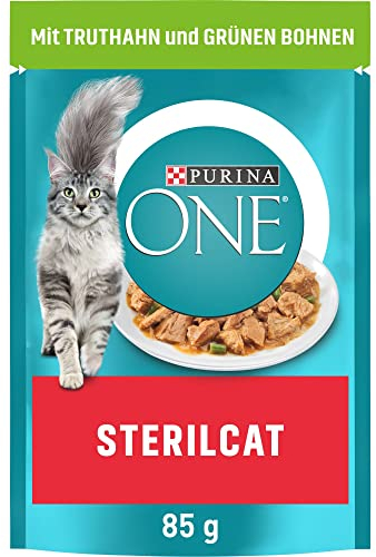 PURINA ONE STERILCAT Katzenfutter nass, zarte Stückchen in Sauce für sterilisierte Katzen, mit Truthahn, 26er Pack (26 x 85g)