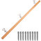 INMOZATA Handrail for Stairs, 1.5m/5FT Wooden Stair Banister Rail, Classic & Safety Indoor Wall Mounted Exterior Stairs Handrail for Elderly Kids Non-Slip Staircase Banister Spindle with Fittings
