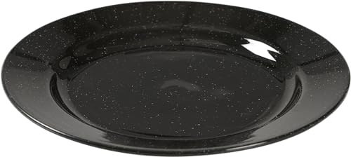 Abena Gastro Reusable Plastic Dinner Plates - 18cm, Pack of 12, Granite Black, Hard Plastic, Dishwasher Safe, Unbreakable
