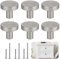 Wekuw Pomelli per Mobili, 6 Pezzi Pomolo per Mobile Rotondo Pomelli per Cassetti Armadio Cassetto 30MM Pomelli per Porta con Viti, per la Armadi, Cassetti, Comodino, Cucina, Soggiorno (Grigio)