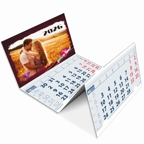 lepni.me Calendario de pared personalizado 2026 3 meses para ver | Diseña tus propias fotos | Decoraciones para el día de San Valentín | Calendarios familiares
