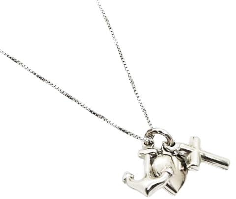 Collana Uomo Donna Fede Speranza Carità Argento 925 Portafortuna