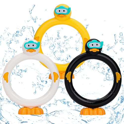 KIKVTER Juegos Piscina Niños, Juguetes de Buceo, Palos de Submarinismo, Anillos de Submarinismo, Lindo Pato Juguetes Subacuáticos, Juegos de Agua para Regalo Infantil Verano Entrenamiento Buceo