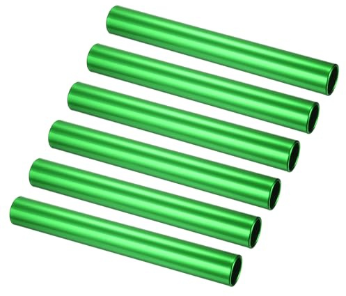 PATIKIL Lot de 6 bâtons de relais en aluminium pour course, gym, équipement d'athlétisme, jeux de classe, sports de plein air, course à pied, vert