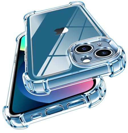 ivoler Anti-Jaunissement Clair Coque pour iPhone 13 Mini 5.4 Pouces avec Coins Renforcés, [Protection Antichoc Militaire] Transparent Étui de Protection Mince Bumper Housse