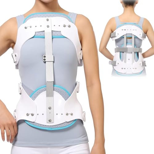 JOSBY Soporte espinal Fijo toracolumbar, ortesis de Espalda, Soporte de Espalda Ajustable, Corrector de Postura de Espalda Completa torácica Transpirable, para flexión de la Columna torácica y Lumbar