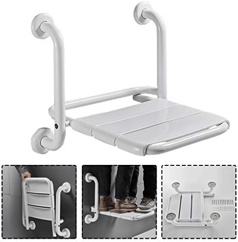 Sgabello da doccia pieghevole da parete in plastica, sedile e sedia pieghevole per panca da bagno sedia da doccia salvaspazio