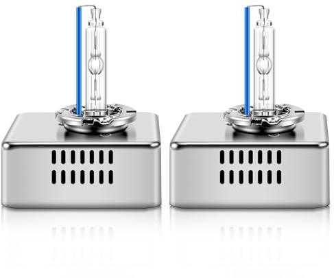 BIHEE Ampoules Xenon D5S 8000K D5S Xénon HID Ampoules Voiture Bleu Glacier 12V 35W Remplacer HID Kit de Conversion, 2 Lampes