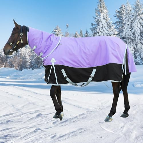 2025 Upgrade 1200D Horse Blanket Winter,220-Gram Polyester Filling 1200D Premium Horse Turnout Blanket,Horse Rug Medium Weight Blanket 72 inches