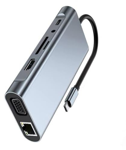3. Adattatore di tipo C 11 in 1: uscita HDTV Gigabit Ethernet USB3.0 87W per notebook/dispositivi USB C Docking Station Gigabit Ethernet