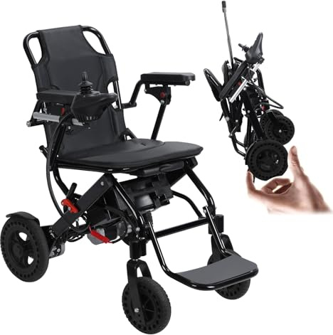 Sillas de ruedas eléctricas para adultos y personas mayores, silla de ruedas eléctrica plegable ligera con motor de 500 W, rango de 12 millas, silla de ruedas motorizada plegable portátil aprobada por