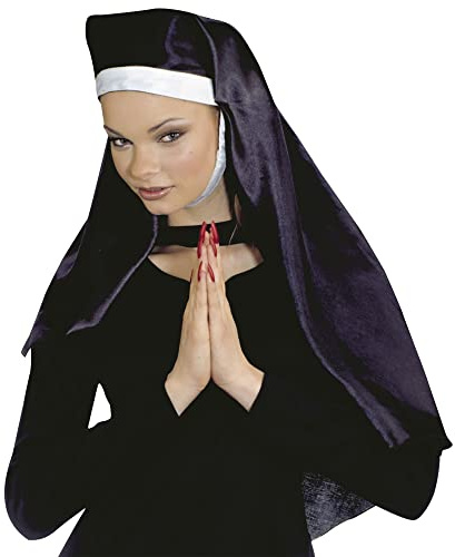 W WIDMANN MILANO Party Fashion - 8428S - Cuffia da suora, copricapo da suora, copricapo da suora, sorella di suora