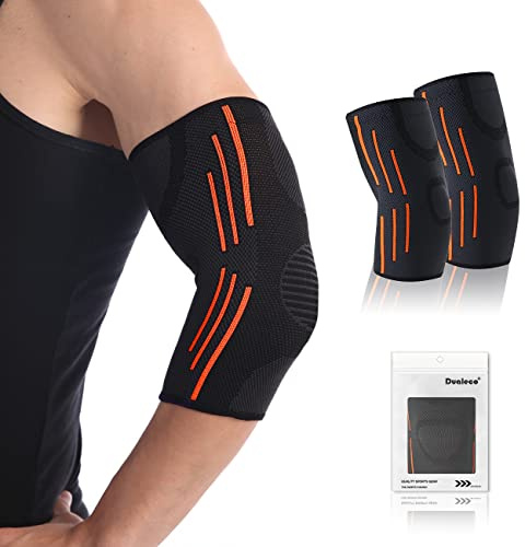 Dualeco Coudiere 1 Paire, Compression Coudière De Maintien Musculation/Sport/Crossfit, Respirant Attelle Coude, Tennis Elbow Femme/Homme, Protege Coude