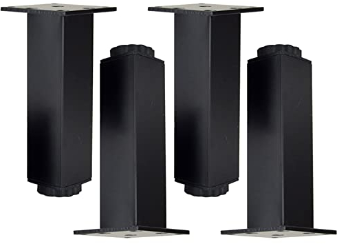 Möbelfüße einstellbar möbelfüsse schwarz Platz Schrankfüße Metall Verstellbare Möbelbeine Aluminiumlegierung Sofa Füße quadratisch Bettbeine,Tisch beine,möbelgleiter bankfuesse,4 Stück (40cm)