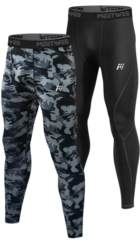 MEETWEE Pantaloni Termici Uomo, Calzamaglia Termica Biancheria Intima Traspirante Asciugatura Rapida per Ciclismo e Lo Allenamento Sci Corsa