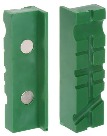 sourcing map Ganasce magnetiche da 10,2 cm, con scanalature a U, in gomma morbida, multiuso, protezione per la lavorazione del legno e la creazione di gioielli idraulici, verde