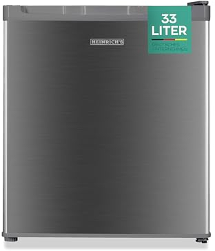HEINRICHS Mini Gefrierschrank 33L klein kompakt leise:40dB Gefrierbox; wechselbarer Türanschlag; mini Tiefkühltruhe bis zu -18°C,Tiefkühlschrank,perfekt für Büro Camping Outdoor Heinrich´s (inox)