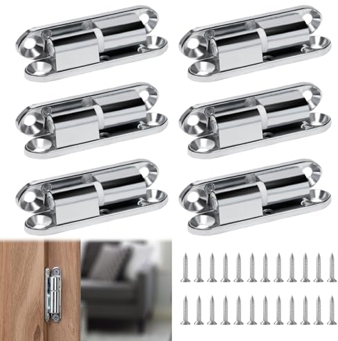 UTMACH 6 Pièces Charnières de Rénovation Porte 13 * 60mm Chambre Charnière à Visser pour Portes Paumelles de Rénovation Charnière de Porte Amovible avec 24 Vis pour Portes Intérieures à Visser