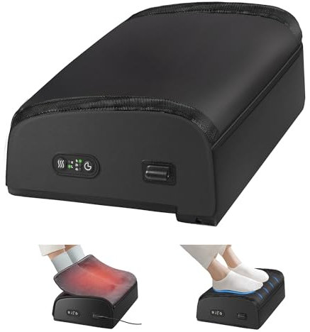 COMFIER Fußstütze Schreibtisch,2 einstellbare Temperaturen (max. 60°C), Ergonomische Fußablage Schreibtisch, 2 einstellbare Höhen, für Büro/Haushalt