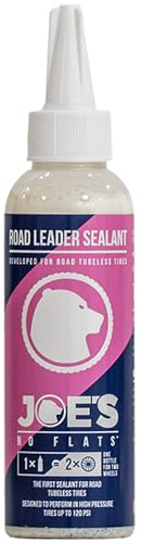JOE'S NO FLATS Road Leader Sealant - 4oz - Use for Low Volume High Pressure Road Bike Tires - Road Bike Tubeless Tire Sealant