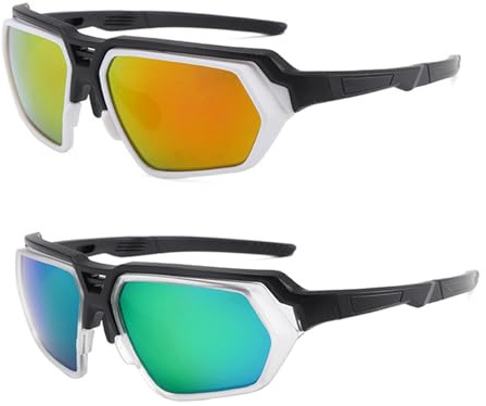 BSITSSS 2 par barn solglasögon pojkar flickor, solglasögon barn UV400-skydd sport klassiska cykling löparglasögon, Flerfärgade solglasögon för barn