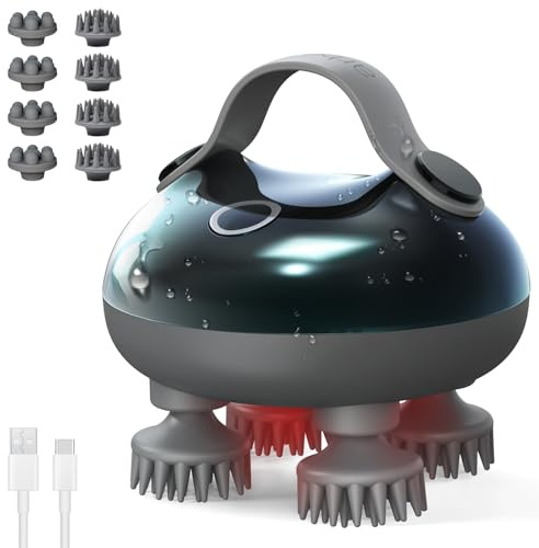 arboleaf Masseur de tête électrique, IPX7 Imperméable avec 8 Têtes Massage