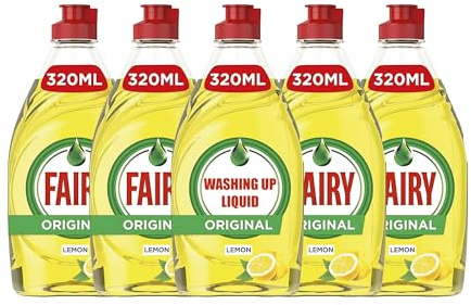 Faairry Lemon Washing Up Liquid | 320ml | (Pack of 5) | Dishes Grease Cleaner | Exceptional Cleaning Power | Easy and Effortless Cleaning