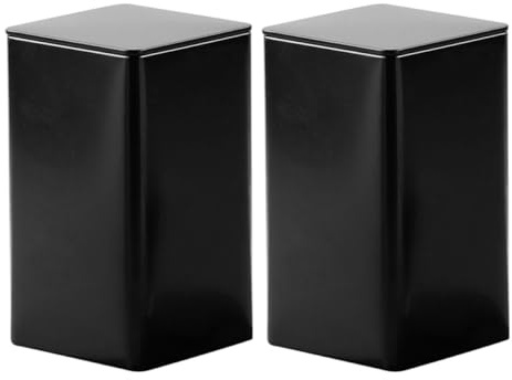 Artibetter Set da 2 Contenitori in Metallo per Tè Sfuso e Caramelle, Design Compatto Quadrato, per Organizzare Cucina e Conservare Alimenti