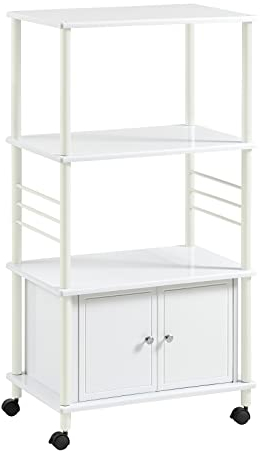 SoBuy Mobile microonde Carrello Cucina credenza Cucina salvaspazio FRG12-W (Bianco)