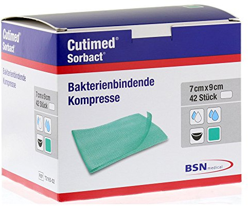 Cutimed Sorbact Kompressen 7x9 cm