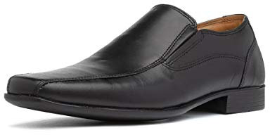 Thomas Crick Men's 'Moray' Slip-on Shoes, Classic, Timeless and Durable Formal Shoes with a Smart and Sleek Upper, Crafted with Premium Quality Leather (Black/Tan)