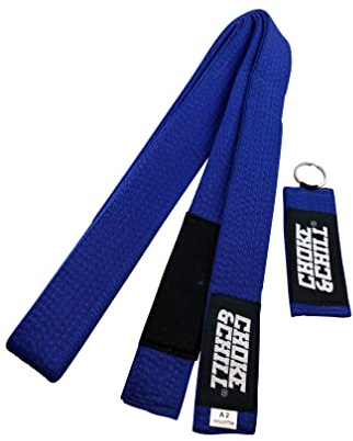 Choke&Chill BJJ Brazilian Jiu-Jitsu - Cinturón con llavero, adultos y niños, Luta Livre (azul, A4 (320 cm))