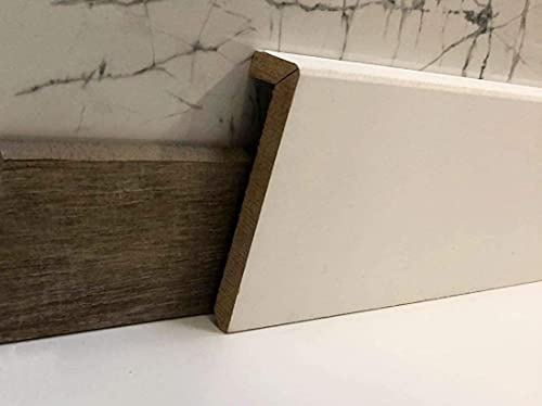 MadeInNature Surplinthe bois - Plinthe à recouvrement prépeinte blanche fabrication FRANCAISE – Hauteur 10 cm ou 13cm et longueur aux choix (10 cm, 10 ML)