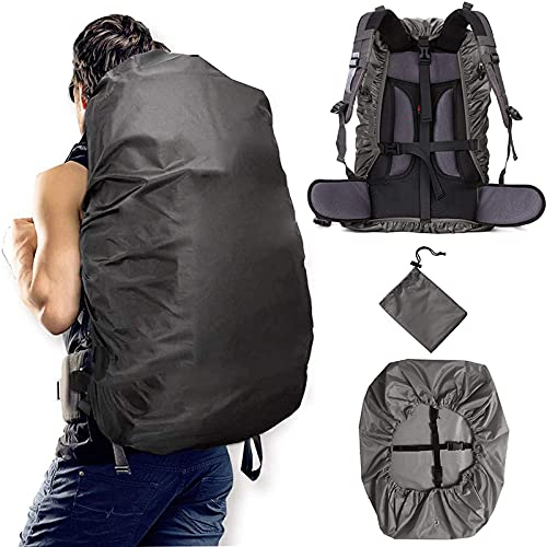 LHKK Housse de pluie pour sac à dos (20-100 L) améliorée imperméable légère et portable pour la randonnée pour protéger les sacs d'école en plein air Black-S