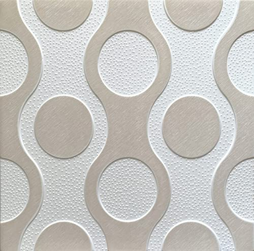 Paneele aus Polystyrol XPS, Deckenpaneele, 3D Wandpaneele, Styropor Dekoren, Decken Retro Vintage Wandverkleidung, 3mm dick - 50x50cm (4m²-16 Stück, Breez Beige)