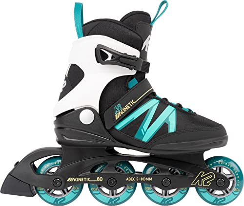 K2 Kinetic 80 - Patines en línea para Mujer, Color Negro/Turquesa, Talla 8.5