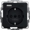 Gira 2459005 SchukoSteckdose USB-Anschluss Shutter Berührungsschutz 2-fach Typ A(max.2,4A) Typ C(max.3A) System 55 Schwarz matt UP Unterputz Schutzkontaktsteckdose Wandsteckdose Smartphone Tablet 32mm