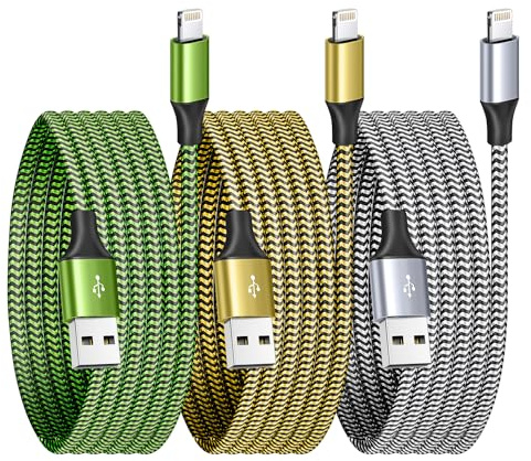 iPhone Charger Cable 1.8M 3Pack, Apple Charger MFi Certified Lightning Cable Nylon Braid iPhone Fast Charging cord Compatible With iPhone 14 13 12 11 XS XR X Pro Max Mini 8 7 6S 6 Plus 5S SE